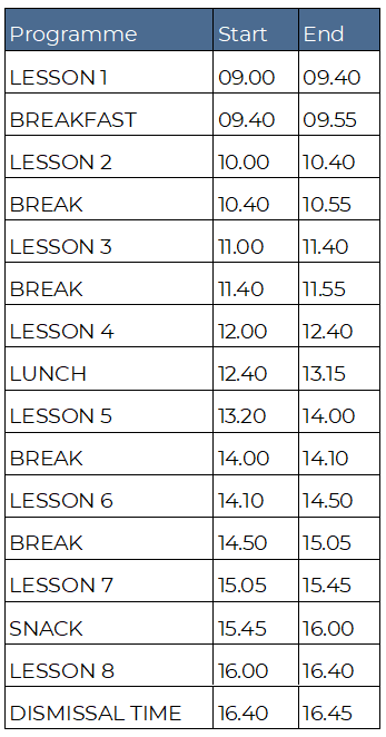 Primary school uniform list